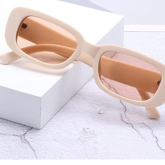 Beige Rectangle sunglasses   - Picture 3 of 3